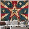 Giant Vintage American Stars Tapestry Wall Hanging Patriotic Decor Room Accent Art Red White Blue 150x300cm
