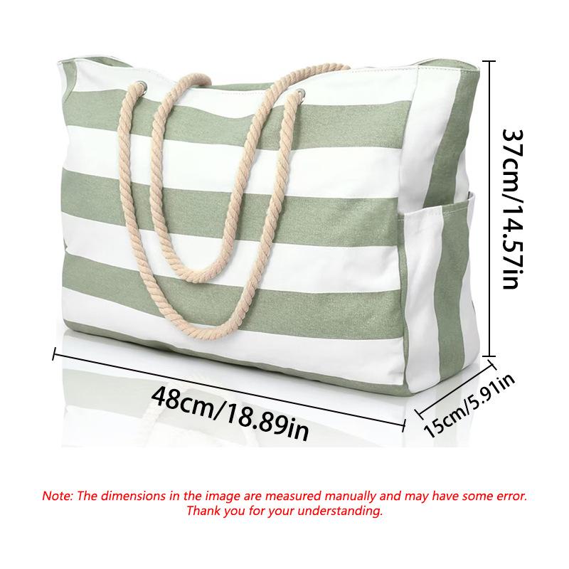 Large Striped Casual Beach Bag