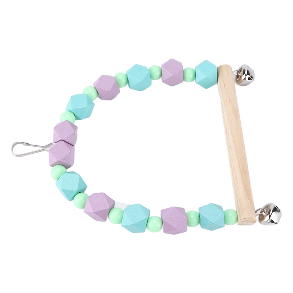 Papageienfarbige Holzklotzschaukel Natürliche Bunte Holzvogelschaukel für Kleine und Mittelgroße Papageien