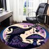 1PC Witch Mushrooms Office Round Area Rug, Indoor Mat Suitable For Office, Under Office Chairs Bedroom Living Room Home Decor, Room Deco 022