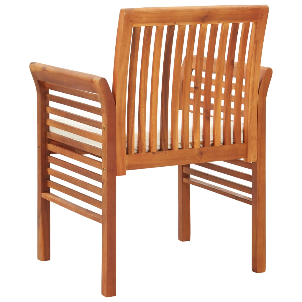 Garden Dining Chairs with Cushions 4 pcs Solid Acacia Wood