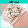 Bracelet Women Quartz Rhinestone Leather Wristwatches Clock Ladies Dress Watches Gift