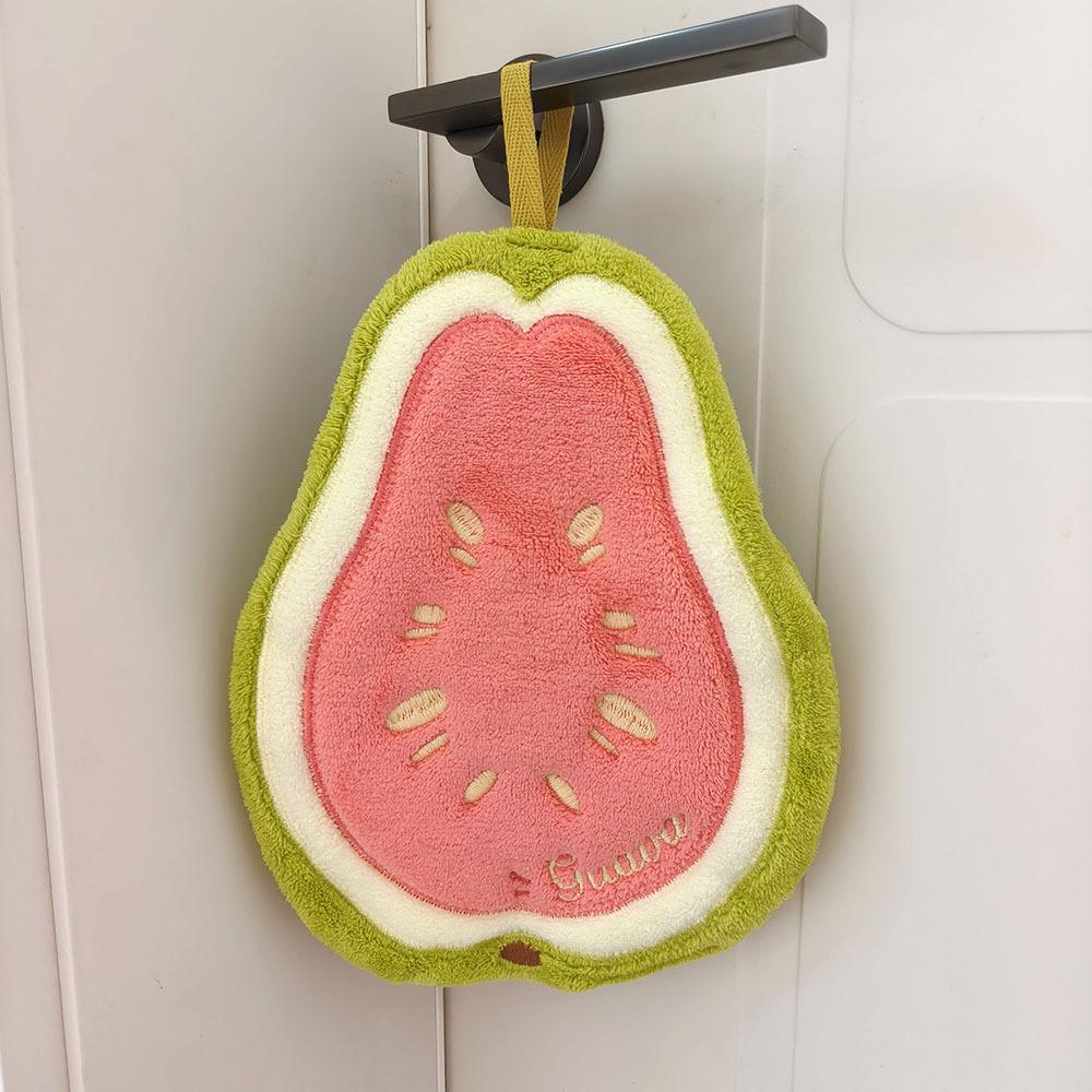 Coral Fleece Fruit Hand Towel - Absorbent, Thick, Hanging Child's Bathroom/Kitchen Souvenir