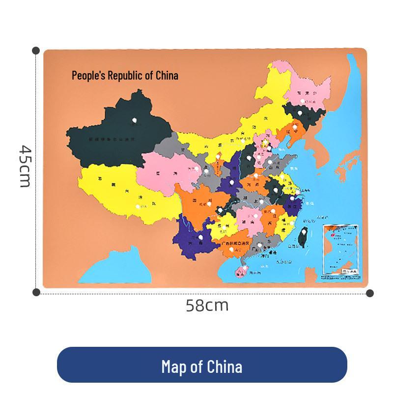 

Монтессорі Географічна Карта Світу - пазл - Професійна Освітня Іграшка для Вивчення Науки та Географії Азії та Китаю