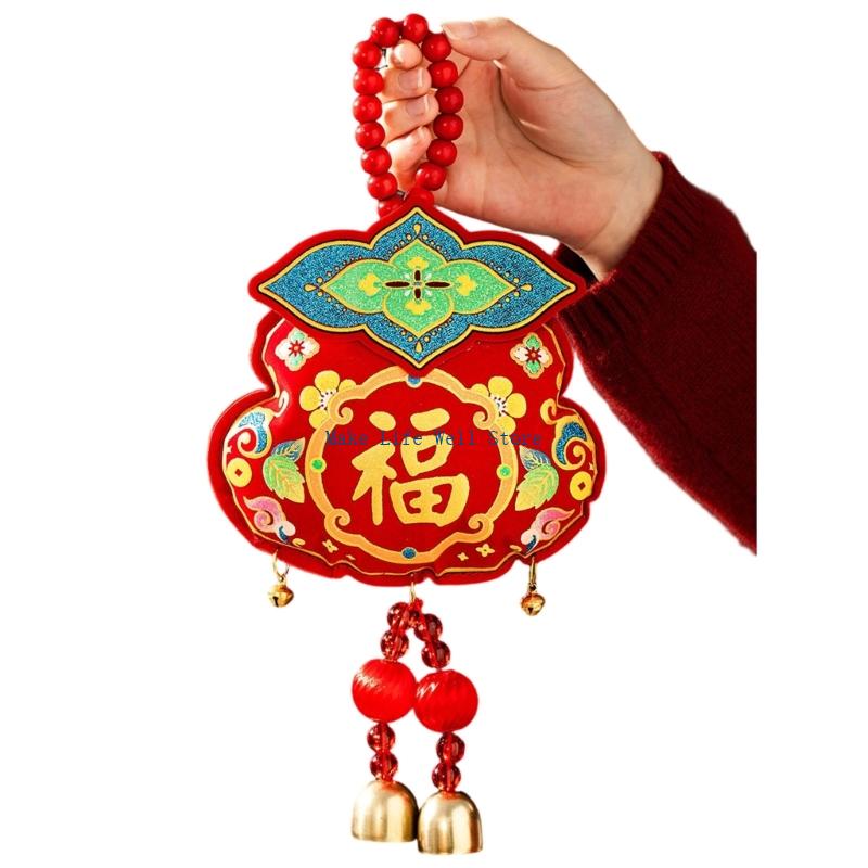 Chinese New Year Hanging Ornaments Velvety and Cotton Fabric Year of Horse Pendant for Entryway Wall Festival Event