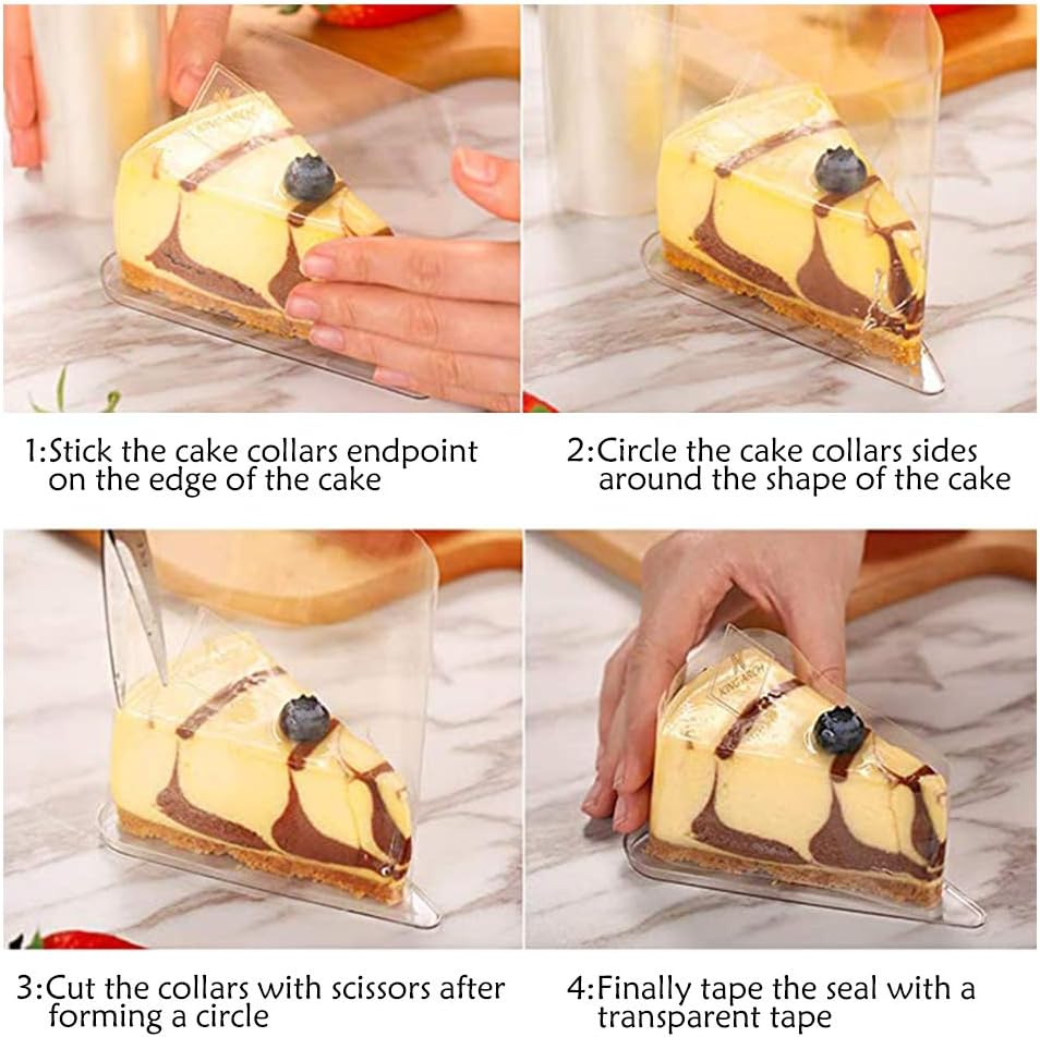 6/8Cm Acetate Cake Collar Transparent Cake Roll Diy Acetate Sheet Cake Plastic Wrap Clear Cake Strips For Mousse Baking Decorate
