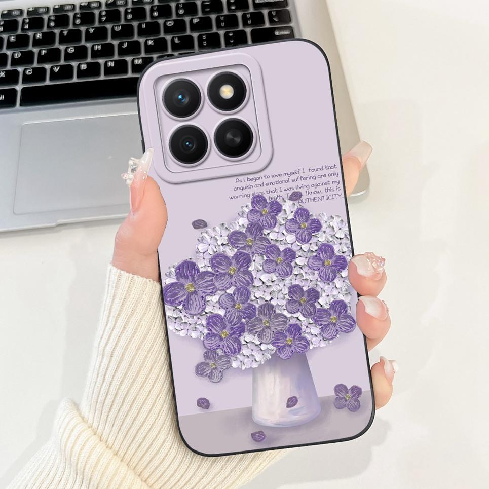 Soft Liquid Silicone Funda For Honor X8C Huawei X 8C Phone Shell For HonorX8C ABR-LX1 ABR-LX2 Astronaut Cartoon Case Back Cover