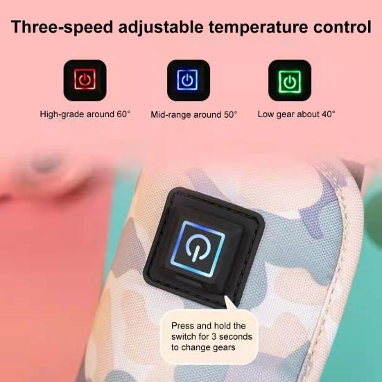 1 Set Baby Bottle Warmer Smart Constant Temperature 3-level Adjustable Infant Toddler Car Milk Bottle Heat Keeping Slipcover for Gift