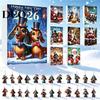 Acryl-Weihnachtsbaumschmuck Dackel Adventskalender 2026, 24 Tage 2D Anhänger Niedliches Hunde-Ornament-Set Countdown-Kalender, Sammlerstück