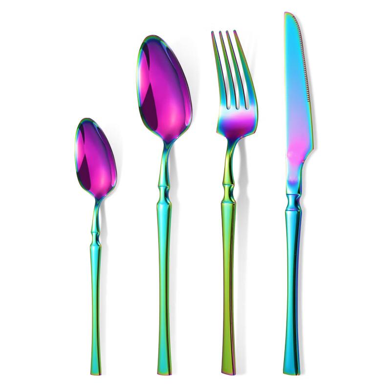 Abay Rainbow Slim Waist 304 Stainless Steel Cutlery Set, 8-Piece
