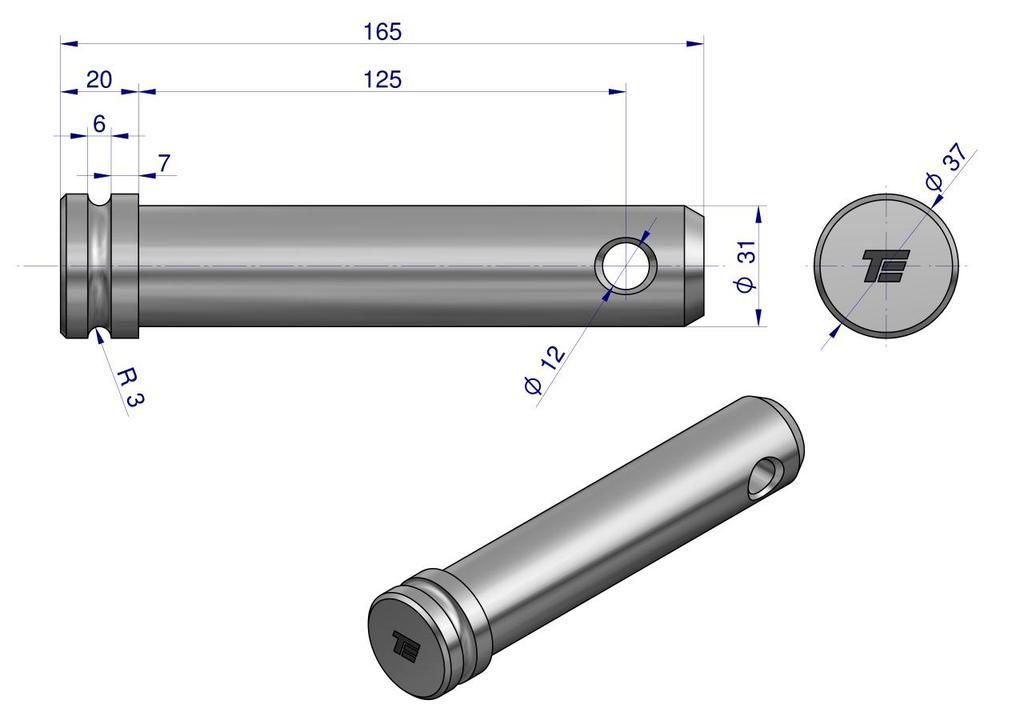 Upper Link Pin 31x125x165 TEGER