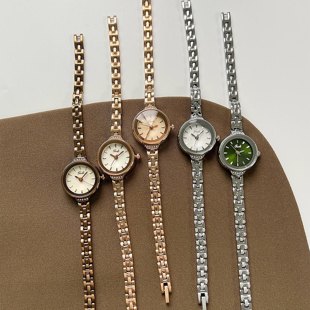 Light Luxury Metal Linked List, Simple Small Dial, High-End Women'S Quartz Watch