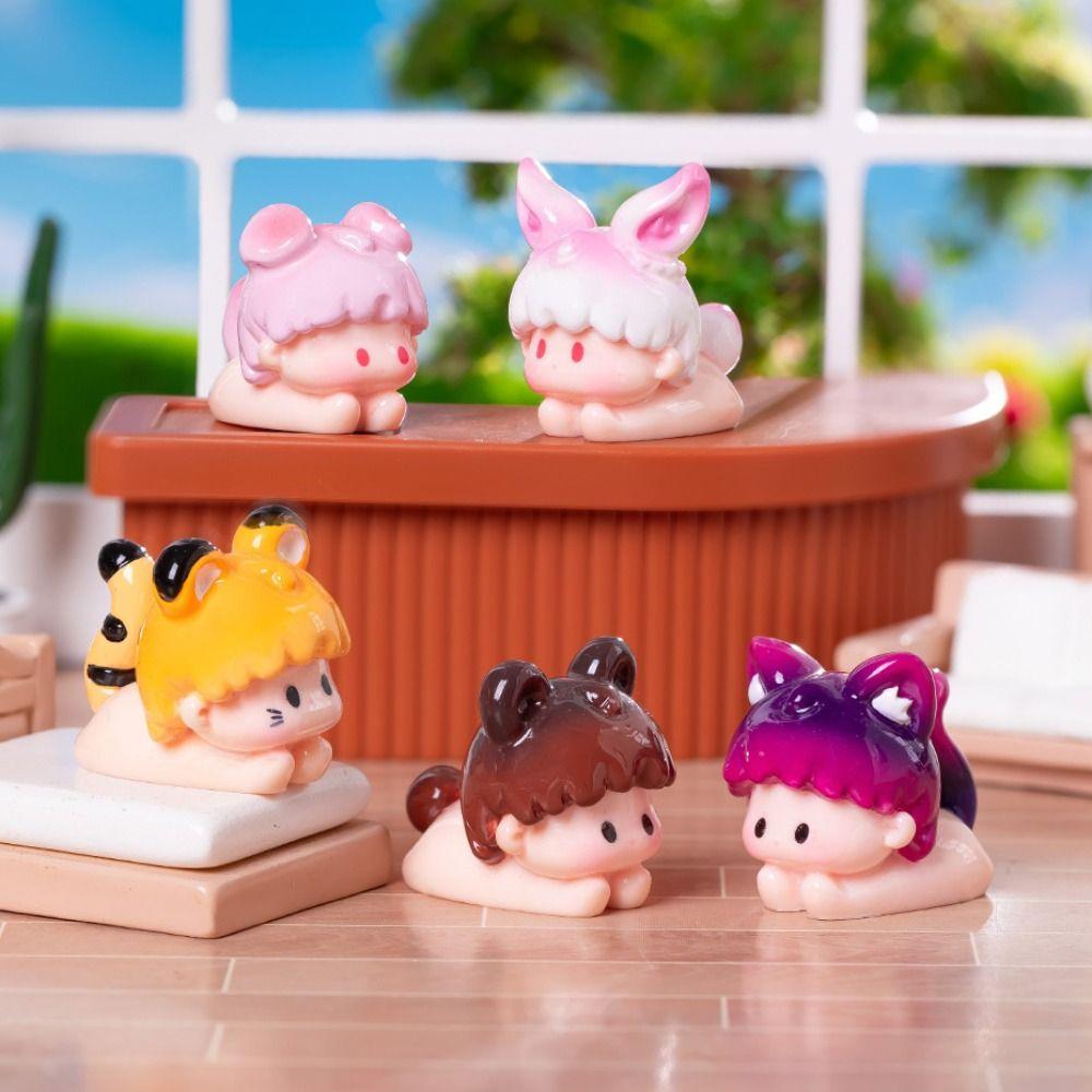 Cartoon Style Miniature Animal Figurine Modern Design Mini Animal Model  Fairy Garden