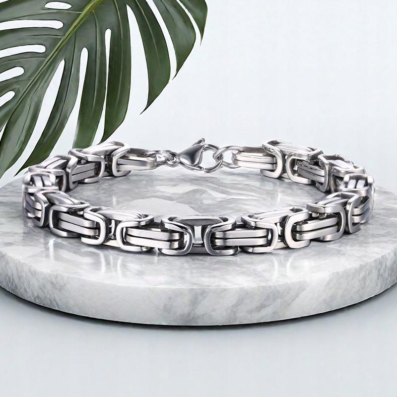 THICK BRACELET Men' Silver Bracelet ROYAL Byzantine + FREE