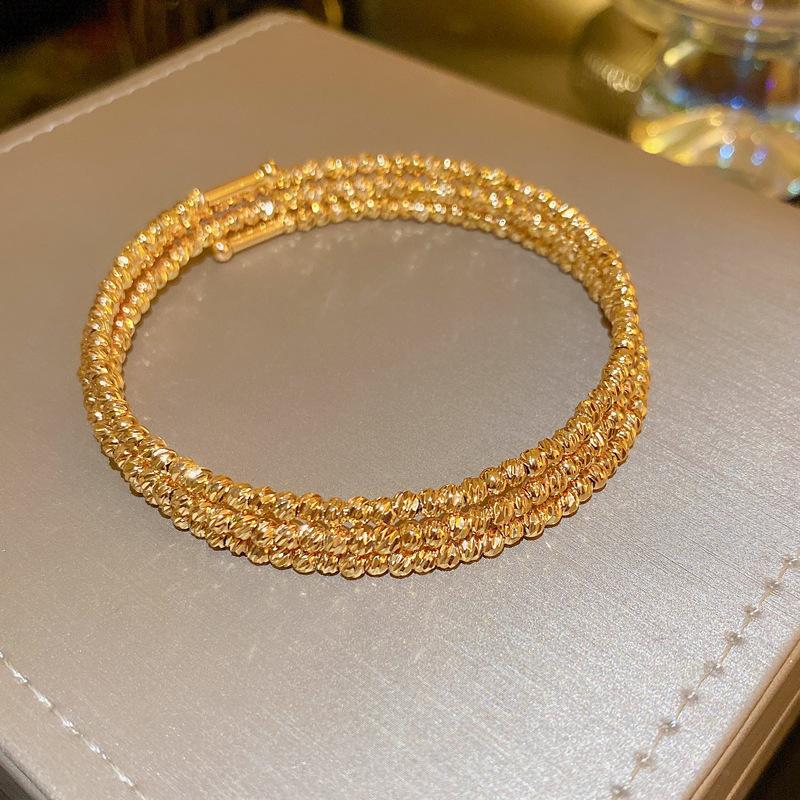 Irregular Geometry Five-Layer Bangles Women's Light Luxury Adjustable Bracelets Fashion Personality High Sense Hand Zircon