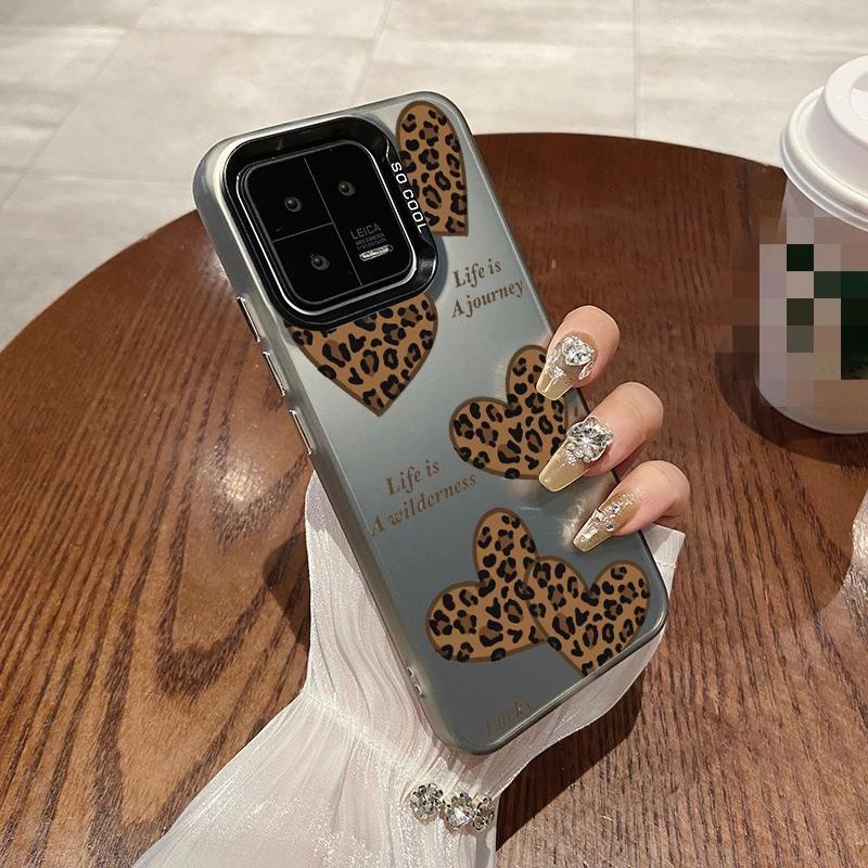 

Чехол с леопардовым принтом в форме сердца для iPhone 16 Samsung A55 A35 M35 S24 Xiaomi Redmi Note 13Pro 14C Huawei Honor 200, противоударный чехол-бампер с защитой от царапин Samsung A54 5G