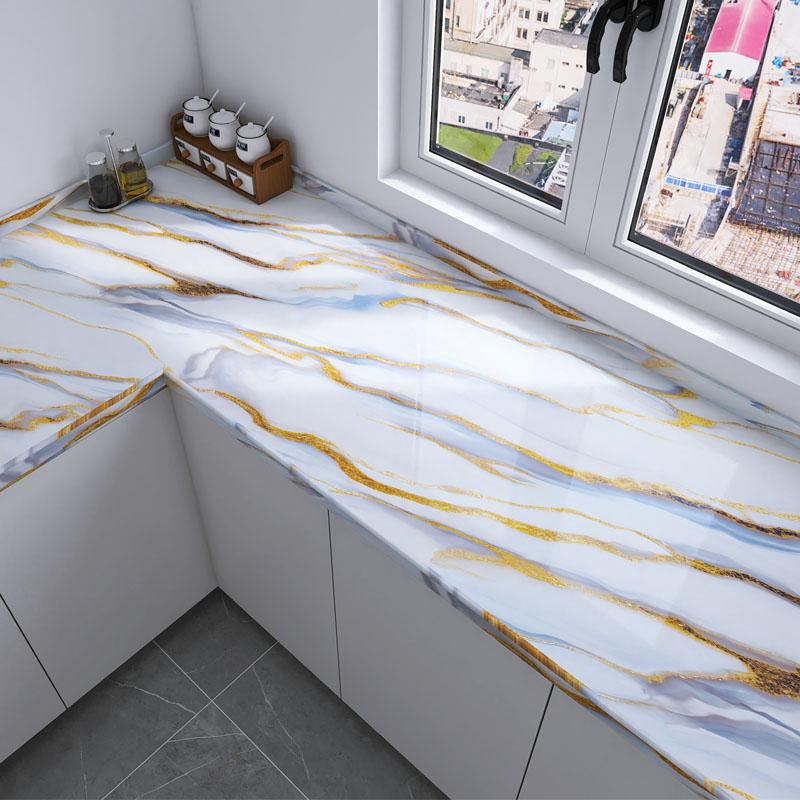 High Temperature Resistance Kitchen Cabinets Wallpaper Waterproof and Oil Resistant Waterproof Wall Stickers Self-adhesive 40cm