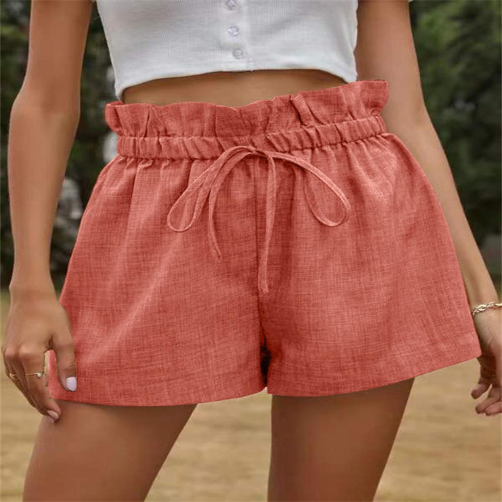 Women's High Waist Loose Fit Wide Leg Shorts Casual Summer Drawstring Pants