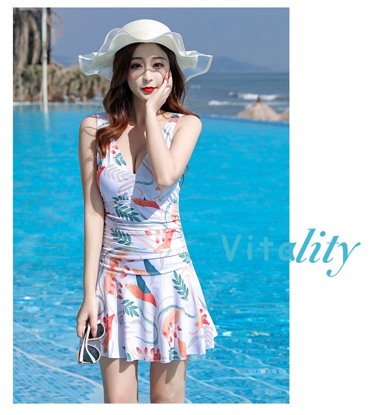 

Купальник женский сексуальный юбка стиль цельный прикрывающий живот тонкий модный маленький свежий тонкий купальник удобный и элегантный купальник XXL белый