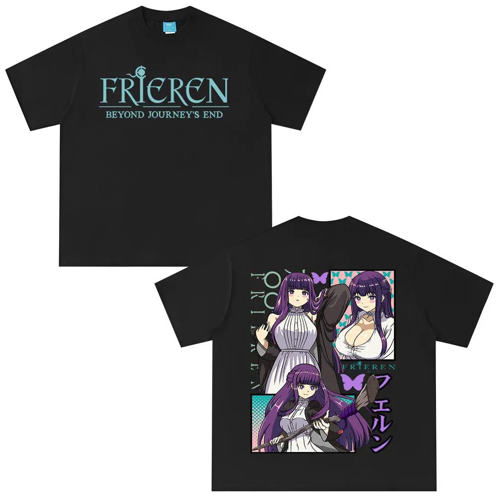 Anime Frieren_ Beyond Journey s End Fern Graphic T-shirt Men Women Clothing Fashion Harajuku Short Sleeve Cotton Summer T Shirt S