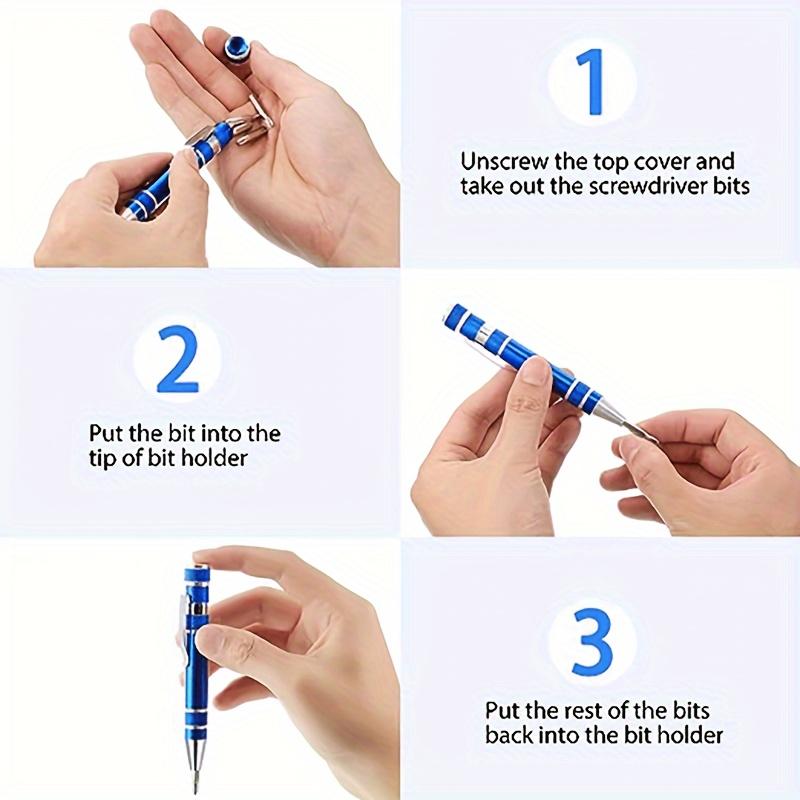 1pc, 8-in-1 Magnetic Screwdriver Set - Durable Aluminum Alloy, Portable with Detachable Cover, Household Daily Use Tools