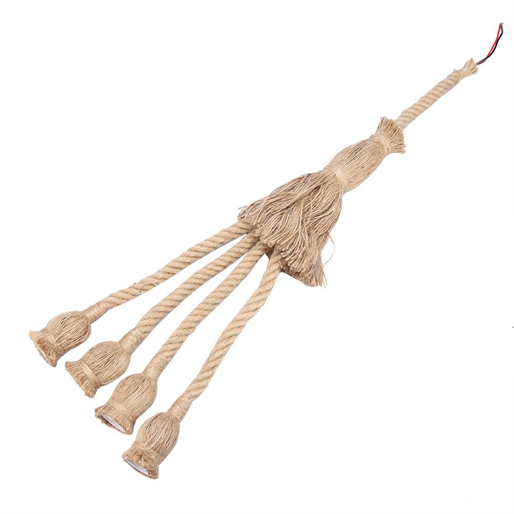 0.5m E27 Vintage Hemp Rope Ceiling Light Base Pendant Lamp Bulb Holder 85-265V (3*holder)