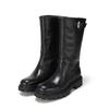 Chunky Leather 4cm Half Boots Bbg852bk