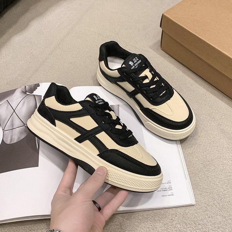 

Кеды осень-зима новая расцветка платформа студенческие повседневные туфли на шнуровке круглый носок спортивные маленькие белые туфли женские 40 чёрный