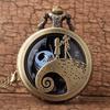 Alice Wonderland Little Girl Christmas Horror Night Hollow Skull Mummy Flip Vintage Quartz Pocket Watch