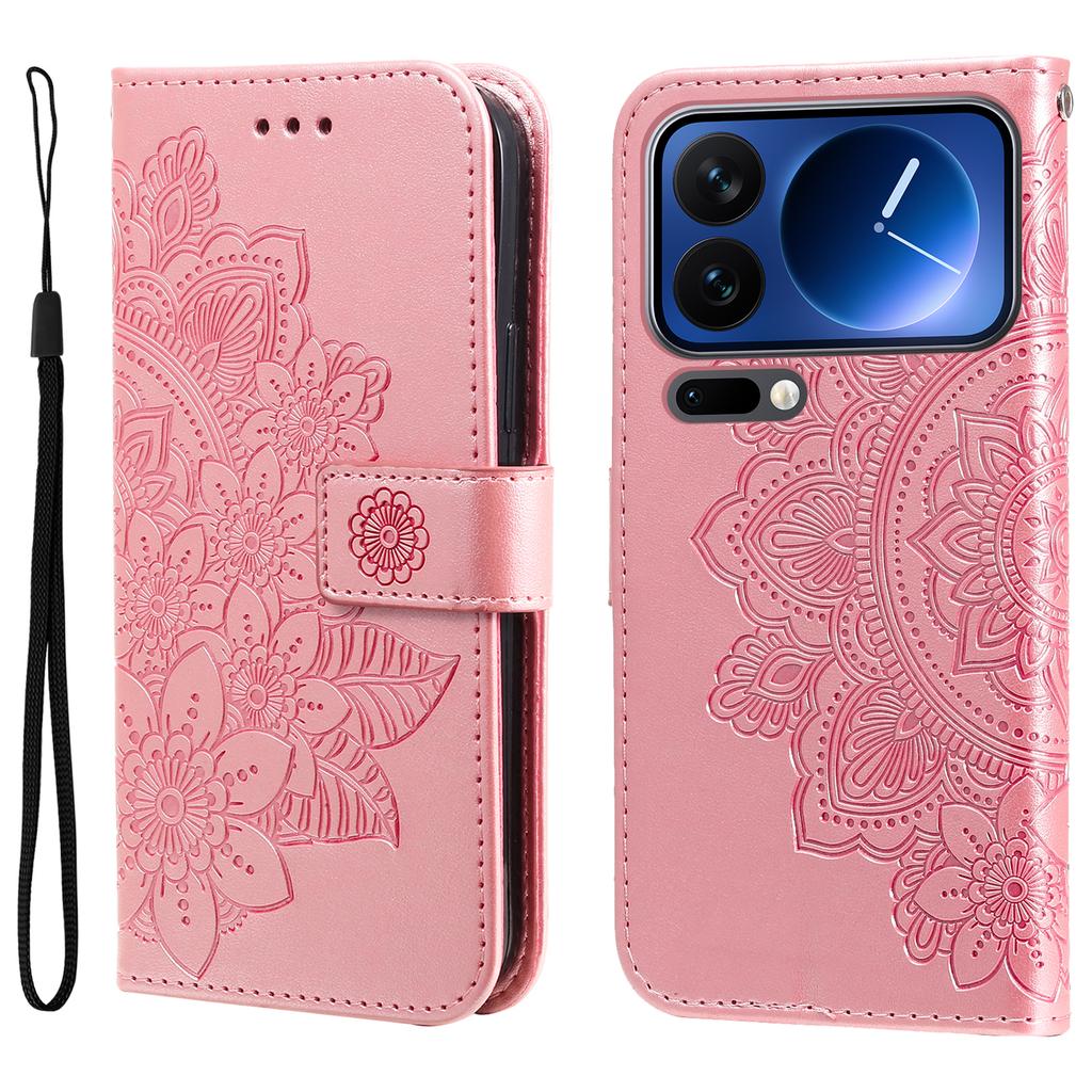 For Xiaomi 17 Pro Case Floral Pattern PU Leather Wallet Stand Phone Cover
