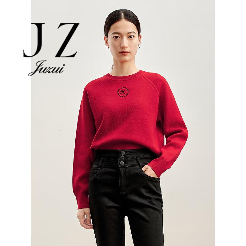 JUZUI Women's Embroidered Round Neck Winter Sweater