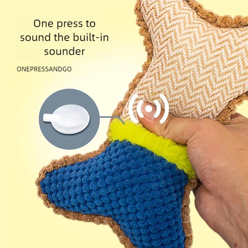 1pc Dog Squeaky Toys, Plush Dogs Chew Toy for Small Breed Chewer Squeak Puppy Teething Chewing Aggressive Interactive