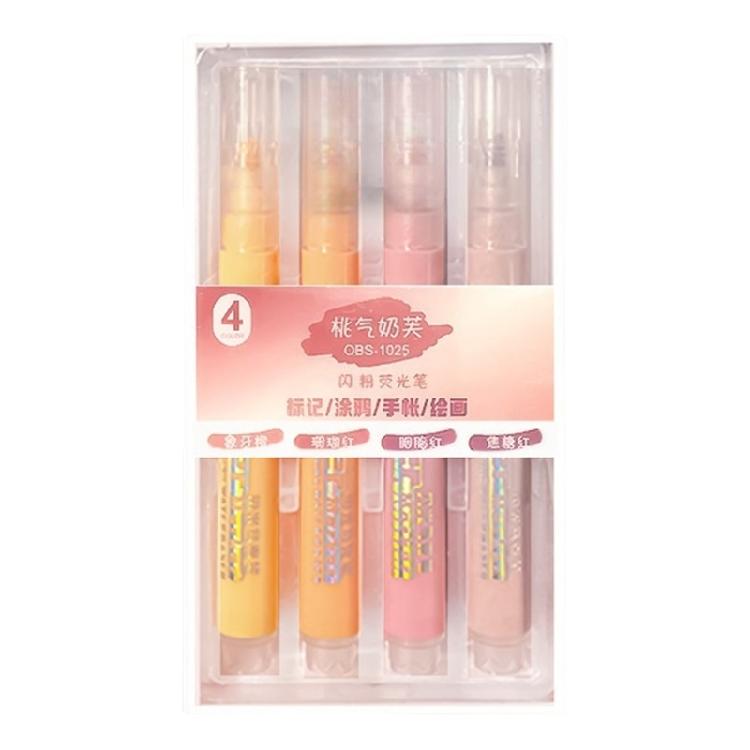 

Chisel Tip Highlighter Pen Glittering Marker Pen 4MM Line Wide for Scrapbooking Color Coding Journaling Planner Calendar