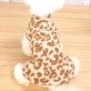 Leopard Dog Dress Coat Hoodies Puppy Skirt Chiwawa Pullover Sweatshirt Winter Fleece Sleeveless Vest Pet Clothes For Small Dogs