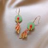 Steel Fun New China-Chic PingAn Buckle Koi Earrings Female Design Light Luxury Traditional Earrings Jewelry Accessories