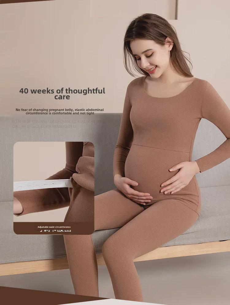 Maternity Thermal Nursing Top: Plus Size Velvet Postpartum & Feeding Wear for Autumn/Winter