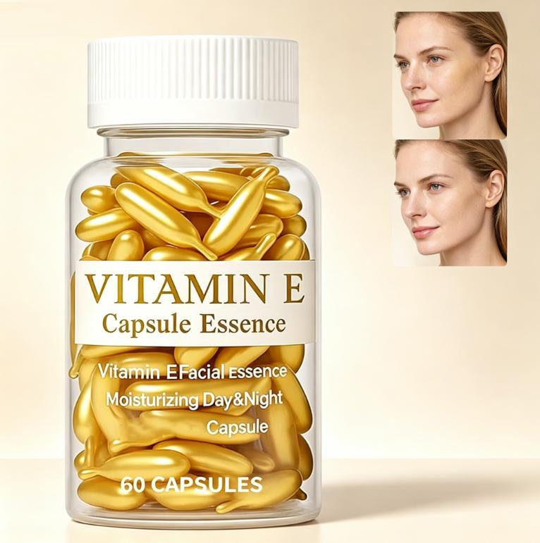 Vitamin E Facial Capsules – Anti-Aging Serum, Moisturizing & Firming, Reduces Fine Lines & Wrinkles, Brightens Skin