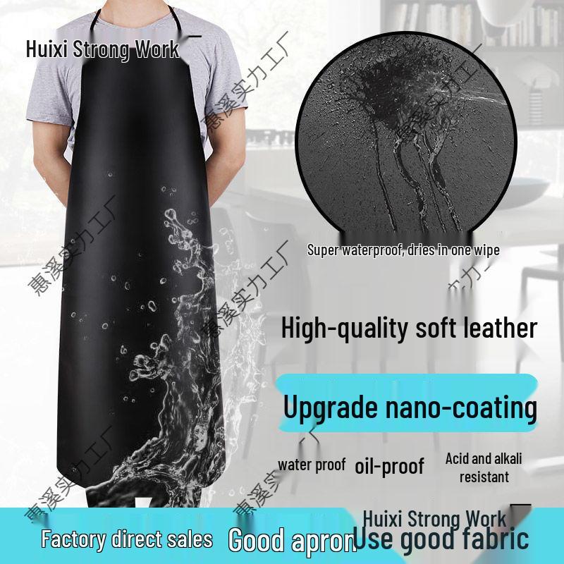 Waterproof Oil-Resistant PU Leather Apron for Dishwashing, Cleaning, and Work – Unisex