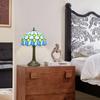 Blue Baroque Table Lamp Stained Glass Reading Desk Light for Bedroom Living Room, Handcrafted Artwork for Home Office