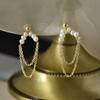 Beautiful Little Fairy Versatile Freshwater Pearl Fringed Earrings Chic and Elegant 14K Bag Gold Stud Earrings Fairy Light Luxury