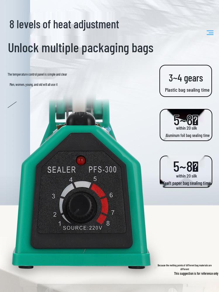 Compact Hand-Press Heat Sealing Machine for Plastic Bags and Film Cutting