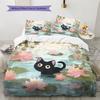 Cute Cat Pattern Bedding Quilt Set  Home Decoration  Gift (1 * Duvet Cover + 2 * Pillowcase  Without Core)