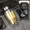 MINGHUI Double-Layer Borosilicate Glass Water Bottle with Tea Infuser