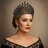 Luxus Zink Zinklegierung Prinzessinnenkrone Elegantes Strass Diadem Schöner Damen Haarreif Fotografie Requisiten
