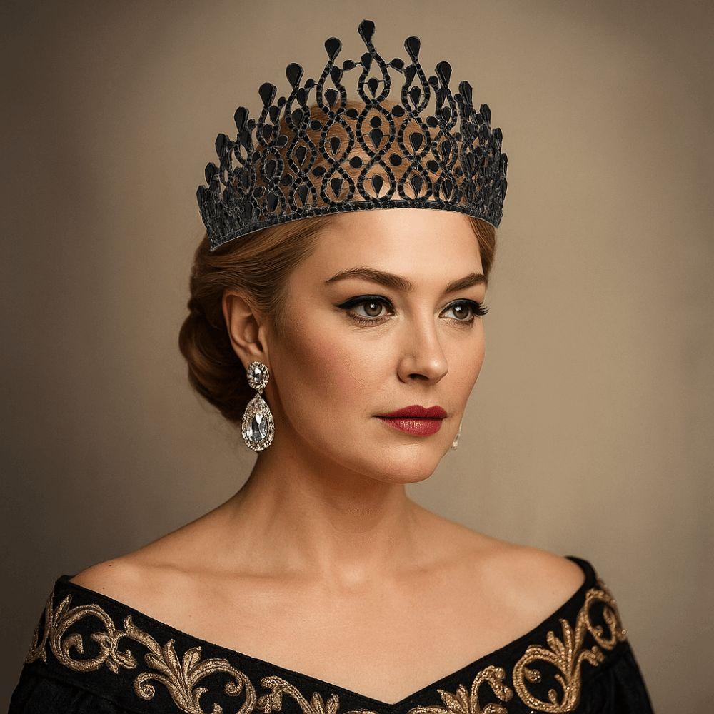 Luxus Zink Zinklegierung Prinzessinnenkrone Elegantes Strass Diadem Schöner Damen Haarreif Fotografie Requisiten