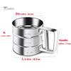 Puntos Stainless Steel Powder Flour Sieve Cup Mesh Strainer Baking Kitchen Gadget Tool