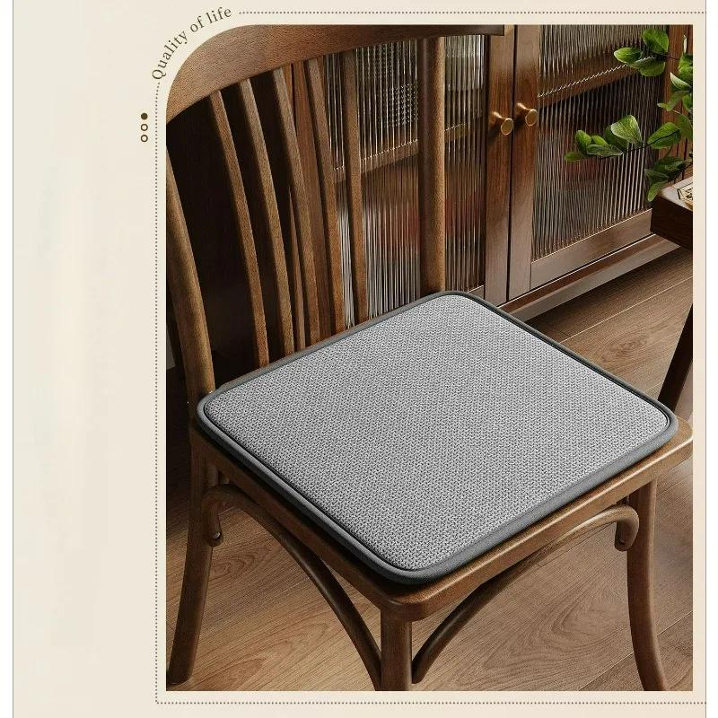 Double-sided Dining Chair Seat Cushion Mat Winter and Summer Chair Cushion Plus Strap Thick Sponge Tea Table Fart Cushion