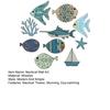 10 Pcs Wood Nautical Wall Decor Rustic Beach Theme Fish Starfish Sailboat Coral Wall Art Coastal Ocean Hanging Sculpture for Living Room Bedroom