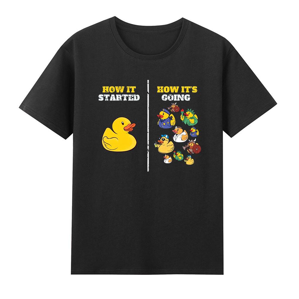How It Started Yellow Bath Rubber Duckling Rubber Duck TShirt S