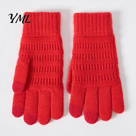 Outdoor Work Gloves for Winter Knitted Touchscreen Men Women, Warm Thermal Gloves, Thickened Stretchy Soft Knit Accessories Plush Lining Mittens Cold